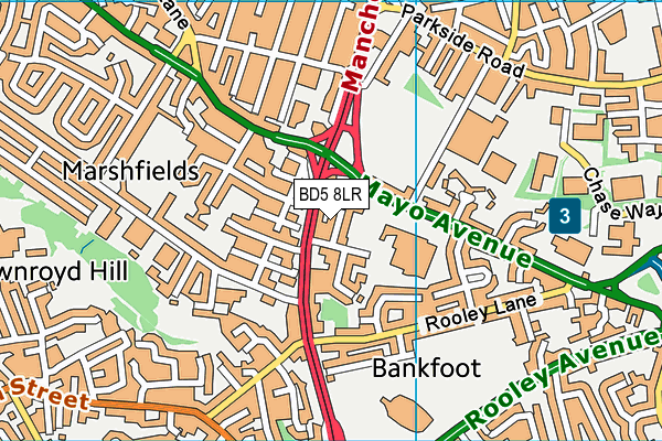 BD5 8LR map - OS VectorMap District (Ordnance Survey)