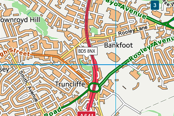 BD5 8NX map - OS VectorMap District (Ordnance Survey)