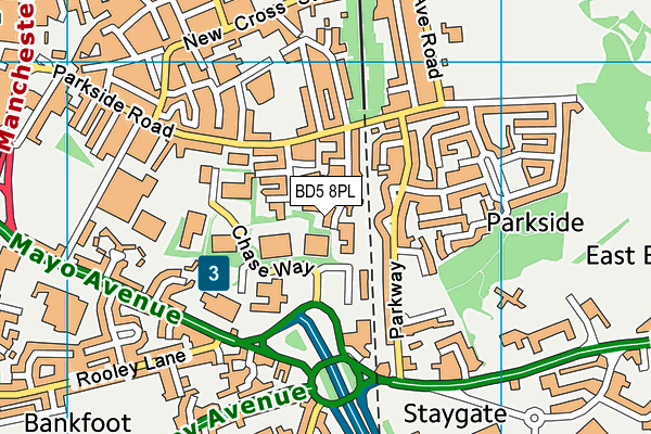 BD5 8PL map - OS VectorMap District (Ordnance Survey)