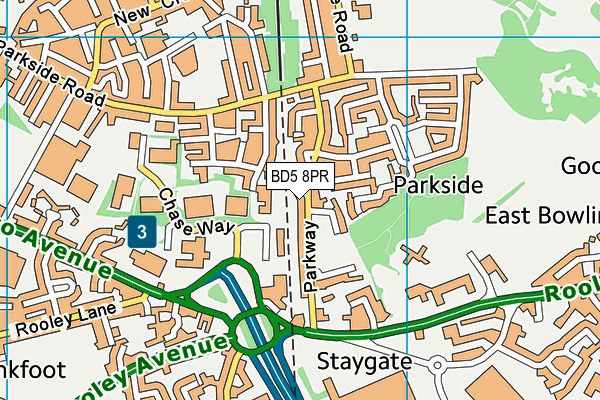 BD5 8PR map - OS VectorMap District (Ordnance Survey)