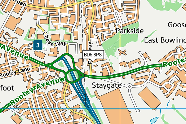 BD5 8PS map - OS VectorMap District (Ordnance Survey)