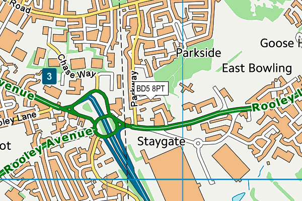 BD5 8PT map - OS VectorMap District (Ordnance Survey)