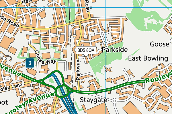 BD5 8QA map - OS VectorMap District (Ordnance Survey)