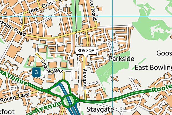 BD5 8QB map - OS VectorMap District (Ordnance Survey)