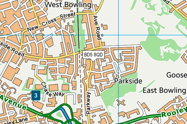 BD5 8QD map - OS VectorMap District (Ordnance Survey)