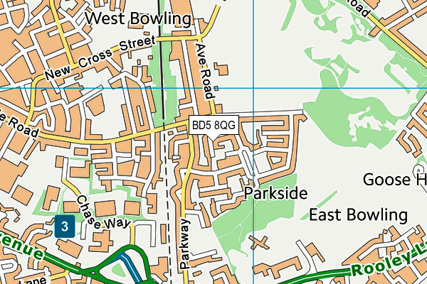 BD5 8QG map - OS VectorMap District (Ordnance Survey)