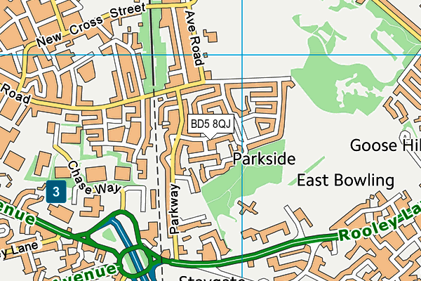 BD5 8QJ map - OS VectorMap District (Ordnance Survey)