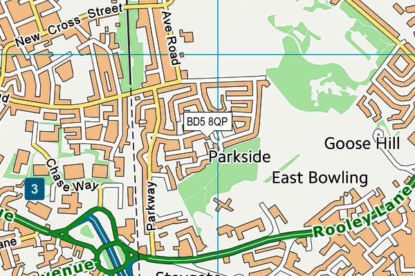 BD5 8QP map - OS VectorMap District (Ordnance Survey)