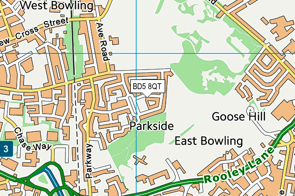 BD5 8QT map - OS VectorMap District (Ordnance Survey)