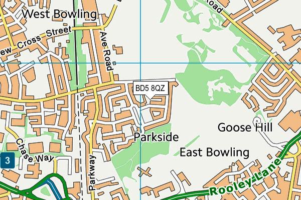 BD5 8QZ map - OS VectorMap District (Ordnance Survey)