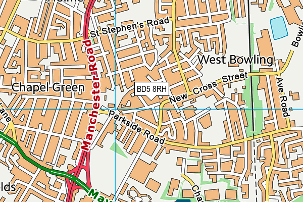 BD5 8RH map - OS VectorMap District (Ordnance Survey)