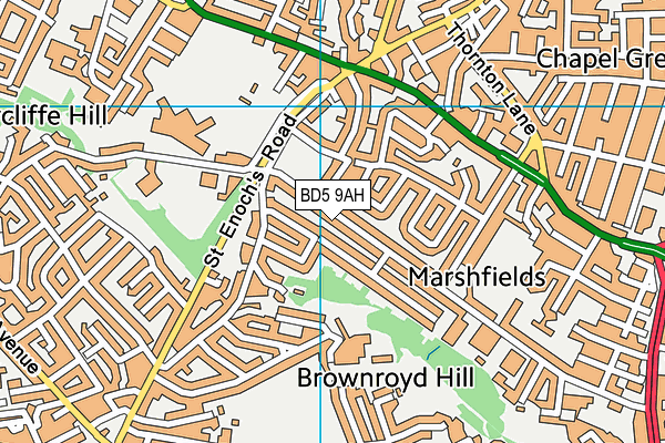 BD5 9AH map - OS VectorMap District (Ordnance Survey)