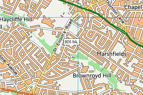 BD5 9AL map - OS VectorMap District (Ordnance Survey)
