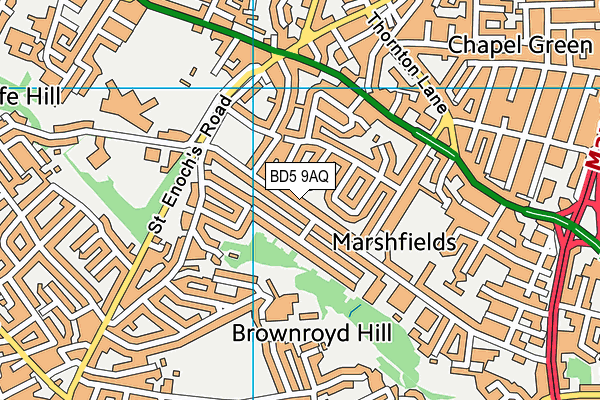 BD5 9AQ map - OS VectorMap District (Ordnance Survey)