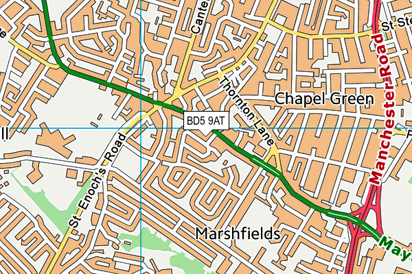 BD5 9AT map - OS VectorMap District (Ordnance Survey)