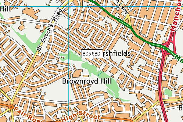 BD5 9BD map - OS VectorMap District (Ordnance Survey)