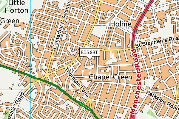 BD5 9BT map - OS VectorMap District (Ordnance Survey)