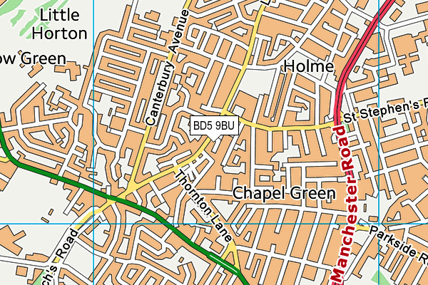 BD5 9BU map - OS VectorMap District (Ordnance Survey)