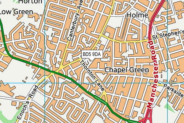 BD5 9DA map - OS VectorMap District (Ordnance Survey)