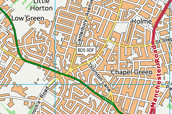 BD5 9DF map - OS VectorMap District (Ordnance Survey)