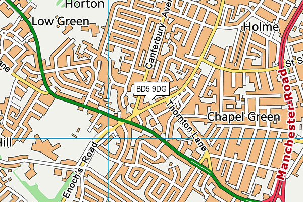 BD5 9DG map - OS VectorMap District (Ordnance Survey)