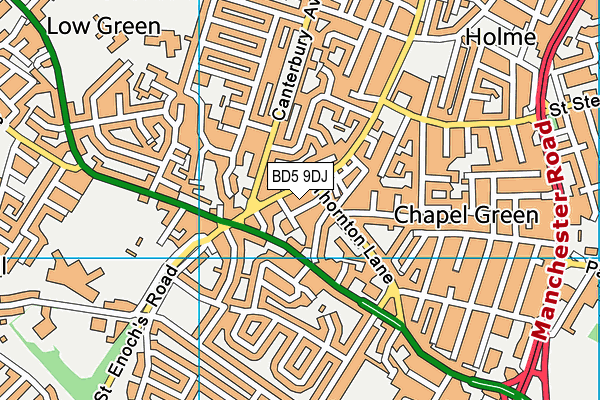 BD5 9DJ map - OS VectorMap District (Ordnance Survey)