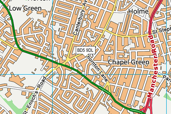 BD5 9DL map - OS VectorMap District (Ordnance Survey)