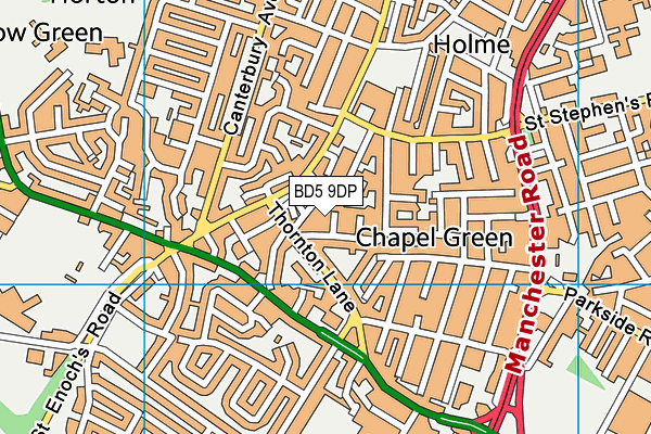 BD5 9DP map - OS VectorMap District (Ordnance Survey)