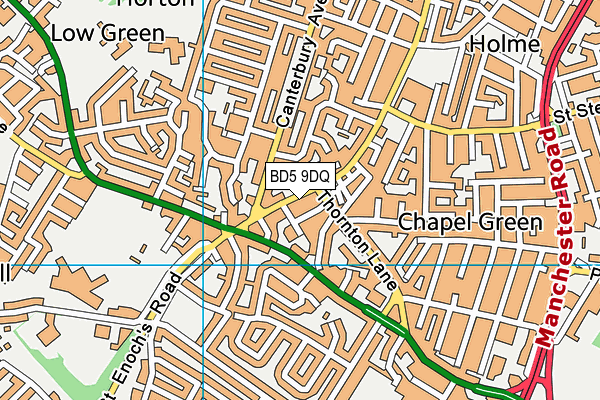 BD5 9DQ map - OS VectorMap District (Ordnance Survey)