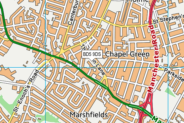 Marshfield Primary map (BD5 9DS) - OS VectorMap District (Ordnance Survey)