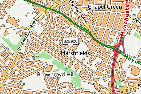 BD5 9DU map - OS VectorMap District (Ordnance Survey)