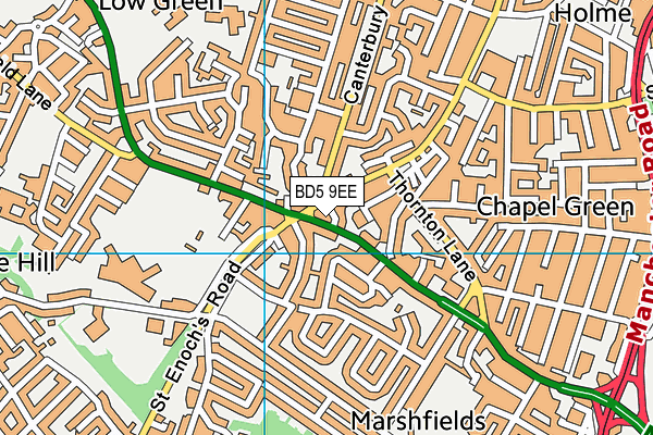 BD5 9EE map - OS VectorMap District (Ordnance Survey)