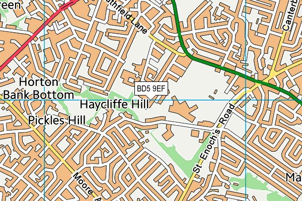 BD5 9EF map - OS VectorMap District (Ordnance Survey)