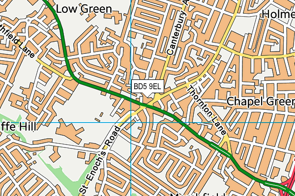 BD5 9EL map - OS VectorMap District (Ordnance Survey)