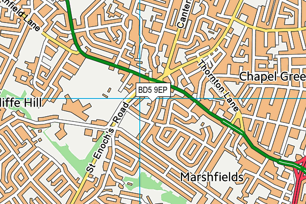 BD5 9EP map - OS VectorMap District (Ordnance Survey)