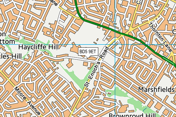 Grange Sports Centre (Bradford) (Closed) map (BD5 9ET) - OS VectorMap District (Ordnance Survey)
