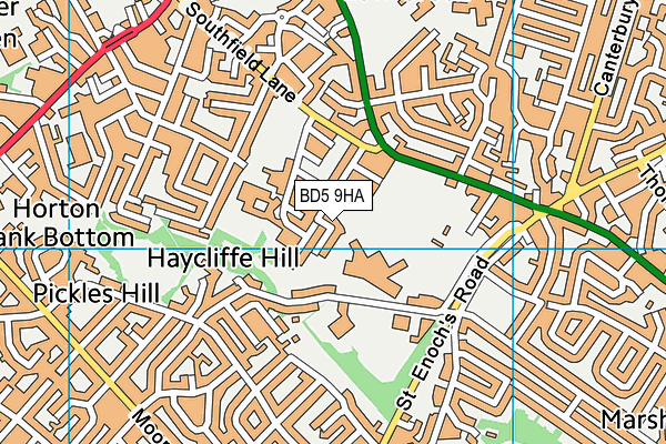 BD5 9HA map - OS VectorMap District (Ordnance Survey)