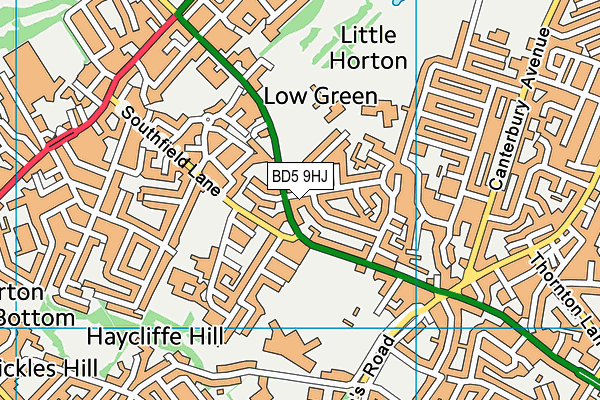 BD5 9HJ map - OS VectorMap District (Ordnance Survey)