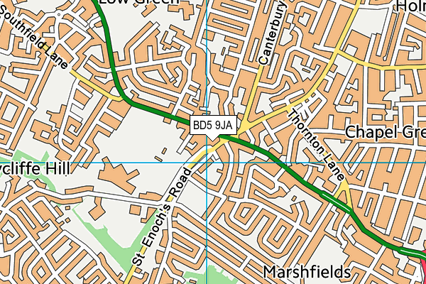 BD5 9JA map - OS VectorMap District (Ordnance Survey)