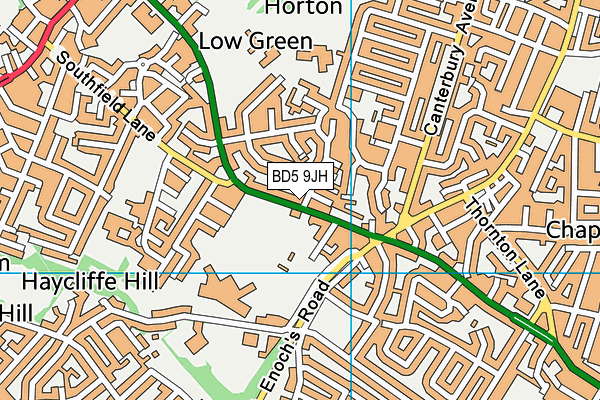 BD5 9JH map - OS VectorMap District (Ordnance Survey)