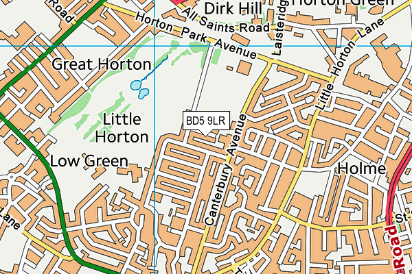 BD5 9LR map - OS VectorMap District (Ordnance Survey)