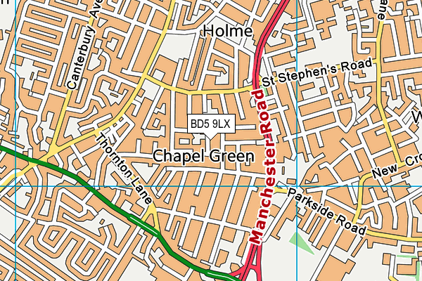 BD5 9LX map - OS VectorMap District (Ordnance Survey)