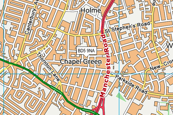 BD5 9NA map - OS VectorMap District (Ordnance Survey)