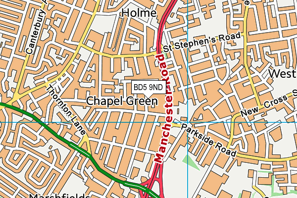 BD5 9ND map - OS VectorMap District (Ordnance Survey)