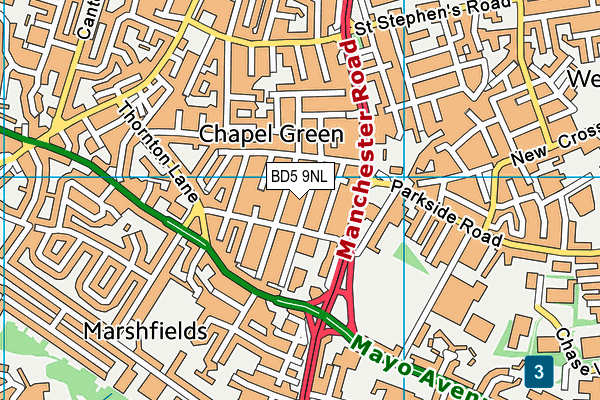 BD5 9NL map - OS VectorMap District (Ordnance Survey)