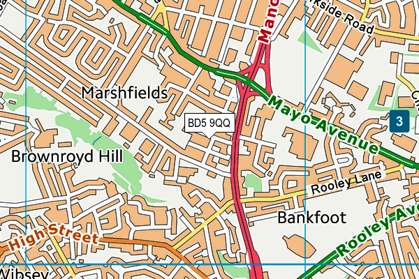 BD5 9QQ map - OS VectorMap District (Ordnance Survey)