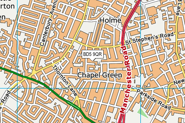 BD5 9QR map - OS VectorMap District (Ordnance Survey)