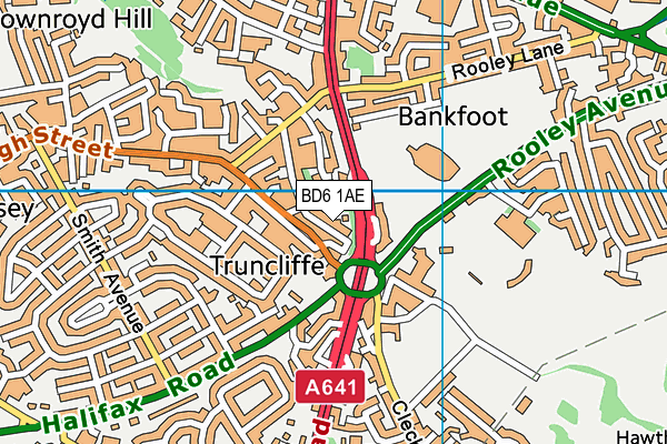 BD6 1AE map - OS VectorMap District (Ordnance Survey)