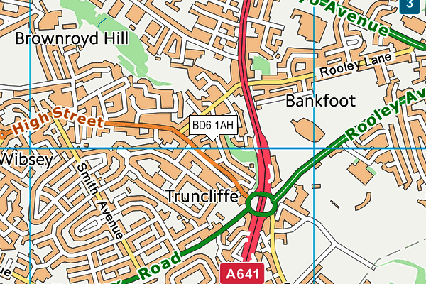 BD6 1AH map - OS VectorMap District (Ordnance Survey)