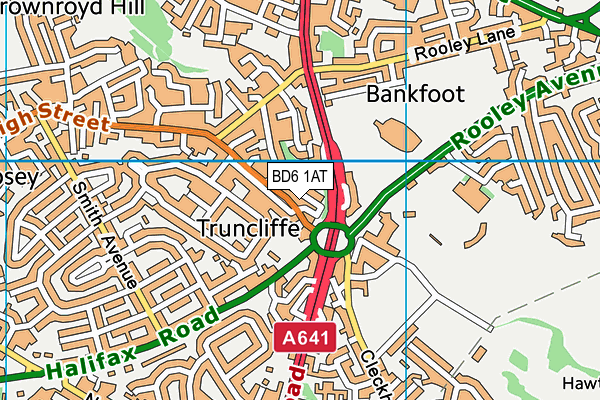 BD6 1AT map - OS VectorMap District (Ordnance Survey)